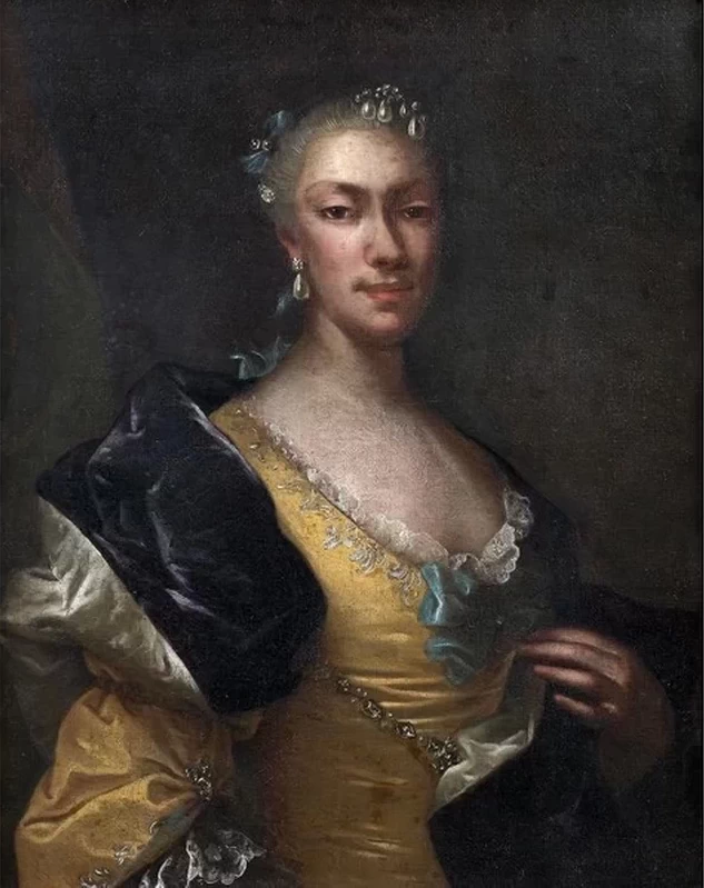 Fra Galgario - Ritratto di donna in giallo e viola, attribuito